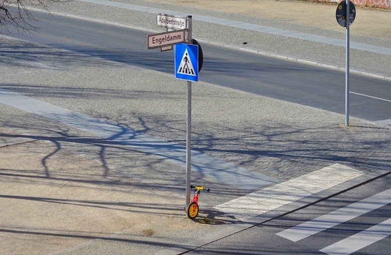 Kinderfahrrad, gesichert